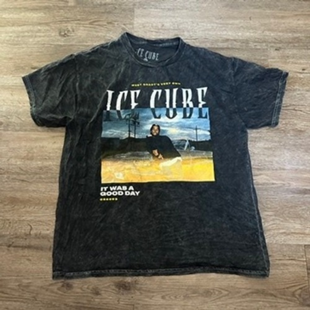 Ice Cube It Was A Good Day Graphic T-Shirt Mens Large Gray Mineral Wash Hip Hop